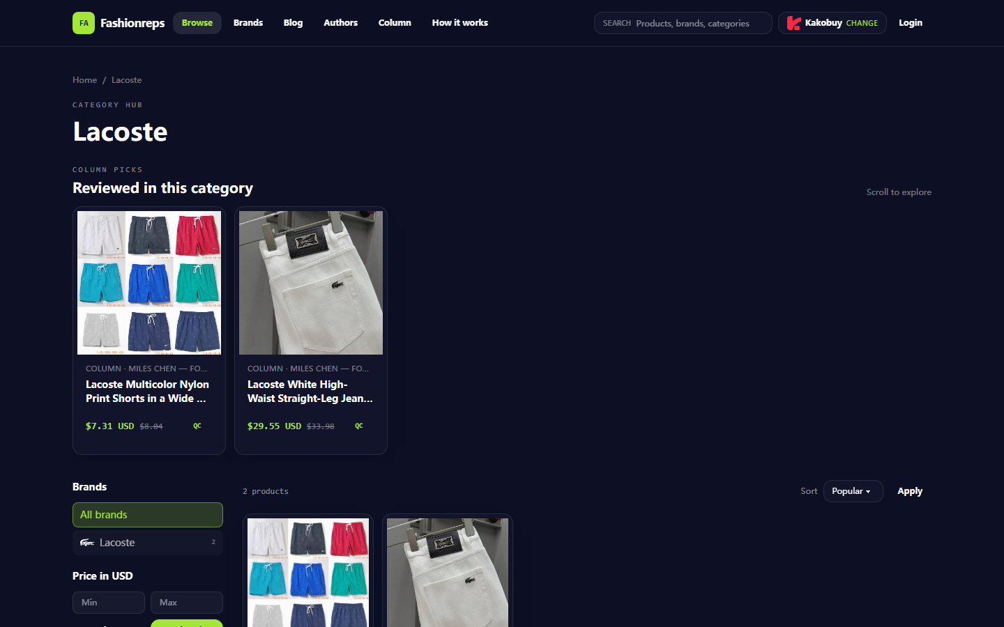 Shortlisting Lacoste Knitwear: Spreadsheet vs Google Sheets