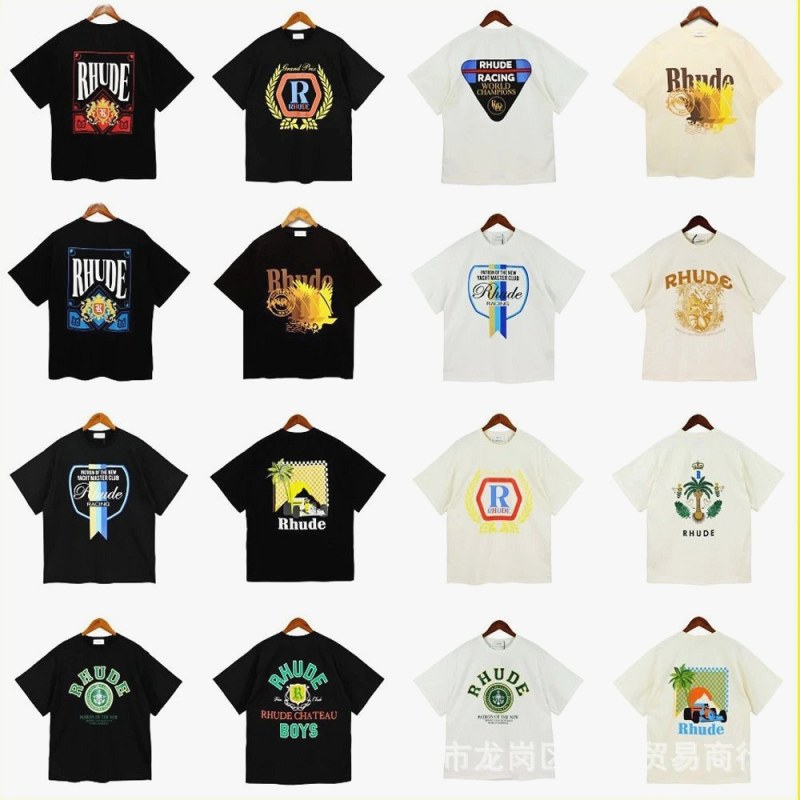 Rhude Trendy T-Shirts with Various Printed Designs Review: 240g Cotton Tee Tested